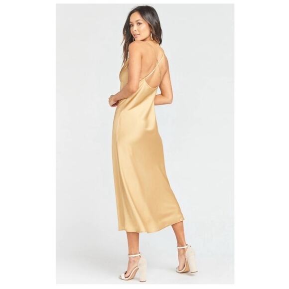 Show Me Your Mumu Verona Cowl Bridesmaid Slip Dress True Gold Luxe NWT$168 XS - Picture 2 of 8